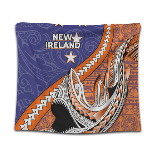 Australia  South Sea Islanders Tapestry - New Ireland Flag With Polynesian Shark Pattern Tapestry Australia  South Sea Islanders Tapestry - New Ireland Flag With Polynesian Shark Pattern Tapestry