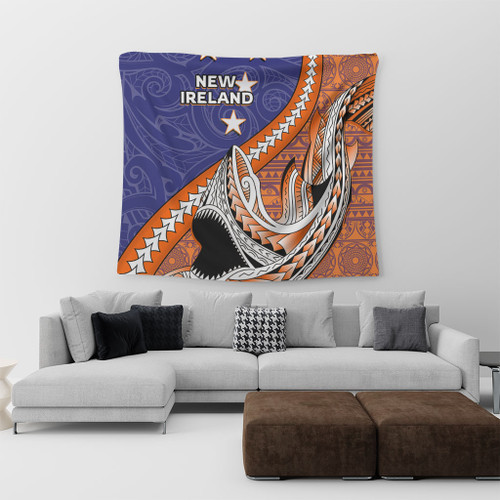Australia  South Sea Islanders Tapestry - New Ireland Flag With Polynesian Shark Pattern Tapestry Australia  South Sea Islanders Tapestry - New Ireland Flag With Polynesian Shark Pattern Tapestry