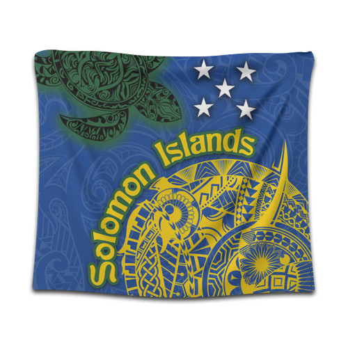 Australia  South Sea Islanders Tapestry - Proud To Be Solomon Islander In Polynesian Pattern Inspired Tapestry Australia  South Sea Islanders Tapestry - Proud To Be Solomon Islander In Polynesian Pattern Inspired Tapestry