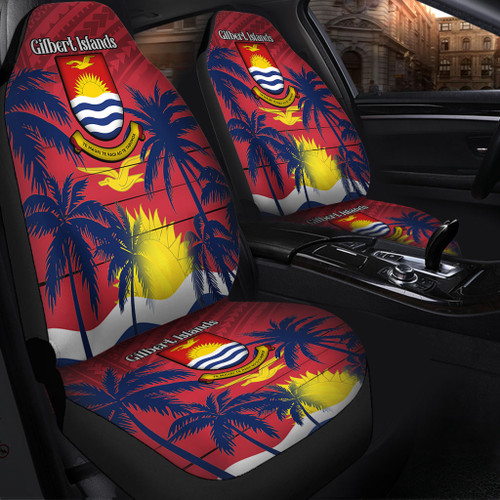 Australia  South Sea Islanders Car Seat Cover - Gilbert Islands In Polynesian Pattern With Coconut Trees Car Seat Cover