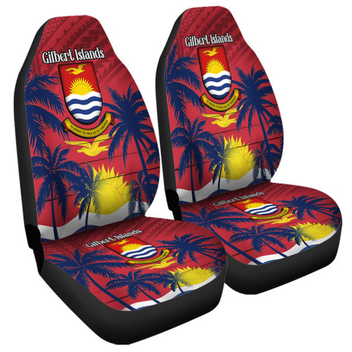 Australia  South Sea Islanders Car Seat Cover - Gilbert Islands In Polynesian Pattern With Coconut Trees Car Seat Cover Australia  South Sea Islanders Car Seat Cover - Gilbert Islands In Polynesian Pattern With Coconut Trees Car Seat Cover