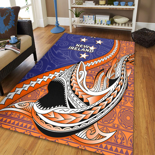 Australia  South Sea Islanders Area Rug - New Ireland Flag With Polynesian Shark Pattern Area Rug Australia  South Sea Islanders Area Rug - New Ireland Flag With Polynesian Shark Pattern Area Rug