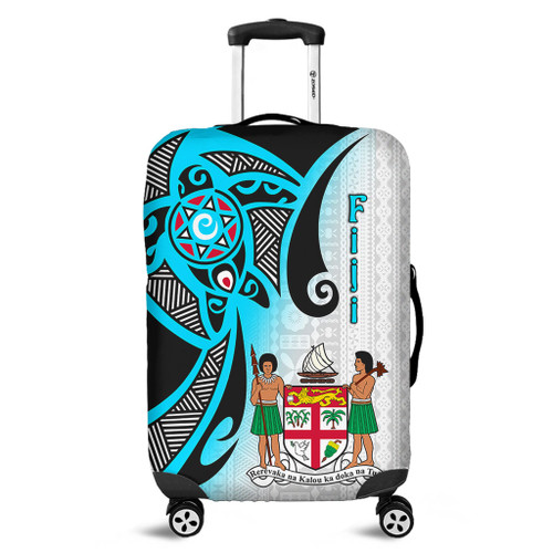 Australia  South Sea Islanders Luggage Cover - Fiji With Polynesian Tapa Patterns And Coat Of Arms Symbol Luggage Cover Australia  South Sea Islanders Luggage Cover - Fiji With Polynesian Tapa Patterns And Coat Of Arms Symbol Luggage Cover