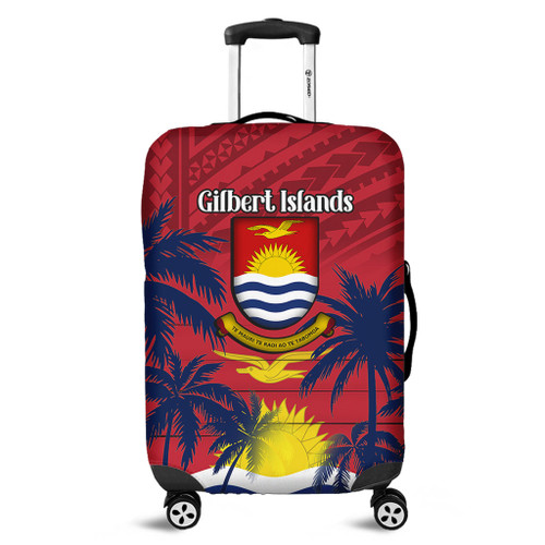 Australia  South Sea Islanders Luggage Cover - Gilbert Islands In Polynesian Pattern With Coconut Trees Luggage Cover Australia  South Sea Islanders Luggage Cover - Gilbert Islands In Polynesian Pattern With Coconut Trees Luggage Cover