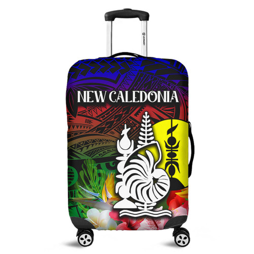 Australia  South Sea Islanders Luggage Cover - I'm New Caledonian In Polynesian Style With Tropical Hibiscus Flowers Luggage Cover Australia  South Sea Islanders Luggage Cover - I'm New Caledonian In Polynesian Style With Tropical Hibiscus Flowers Luggage Cover