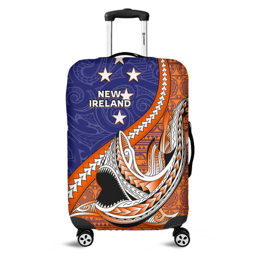 Australia  South Sea Islanders Luggage Cover - New Ireland Flag With Polynesian Shark Pattern Luggage Cover Australia  South Sea Islanders Luggage Cover - New Ireland Flag With Polynesian Shark Pattern Luggage Cover