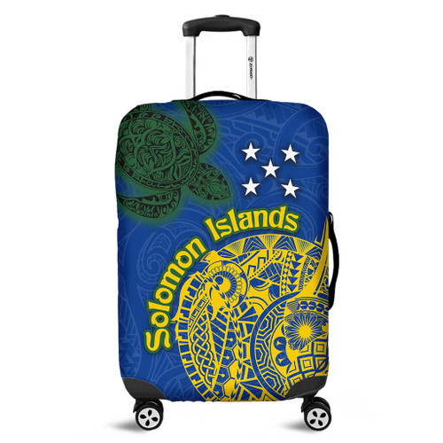 Australia  South Sea Islanders Luggage Cover - Proud To Be Solomon Islander In Polynesian Pattern Inspired Luggage Cover Australia  South Sea Islanders Luggage Cover - Proud To Be Solomon Islander In Polynesian Pattern Inspired Luggage Cover