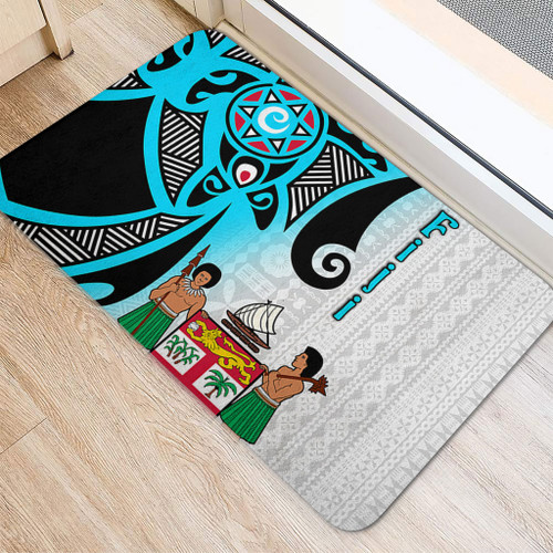 Australia  South Sea Islanders Doormat - Fiji With Polynesian Tapa Patterns And Coat Of Arms Symbol Doormat Australia  South Sea Islanders Doormat - Fiji With Polynesian Tapa Patterns And Coat Of Arms Symbol Doormat