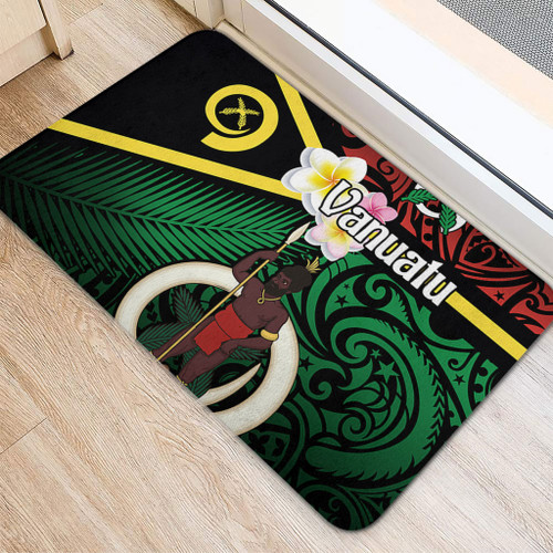 Australia  South Sea Islanders Doormat - Vanuatu Special Original Flag In Polynesian Style Doormat Australia  South Sea Islanders Doormat - Vanuatu Special Original Flag In Polynesian Style Doormat