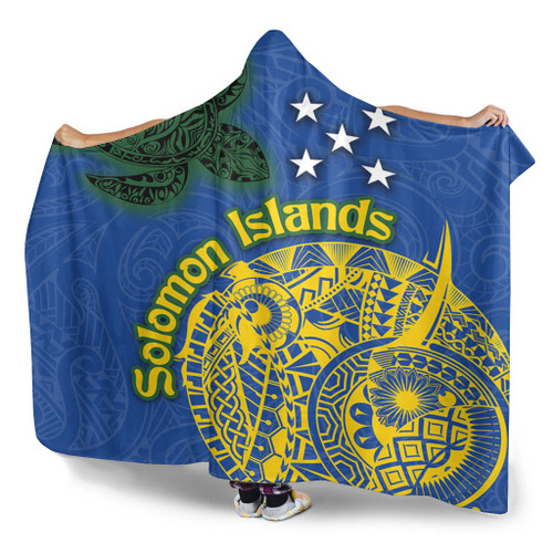 Australia  South Sea Islanders Hooded Blanket - Proud To Be Solomon Islander In Polynesian Pattern Inspired Hooded Blanket Australia  South Sea Islanders Hooded Blanket - Proud To Be Solomon Islander In Polynesian Pattern Inspired Hooded Blanket