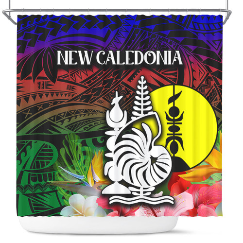 Australia  South Sea Islanders Shower Curtain - I'm New Caledonian In Polynesian Style With Tropical Hibiscus Flowers Shower Curtain Australia  South Sea Islanders Shower Curtain - I'm New Caledonian In Polynesian Style With Tropical Hibiscus Flowers Shower Curtain