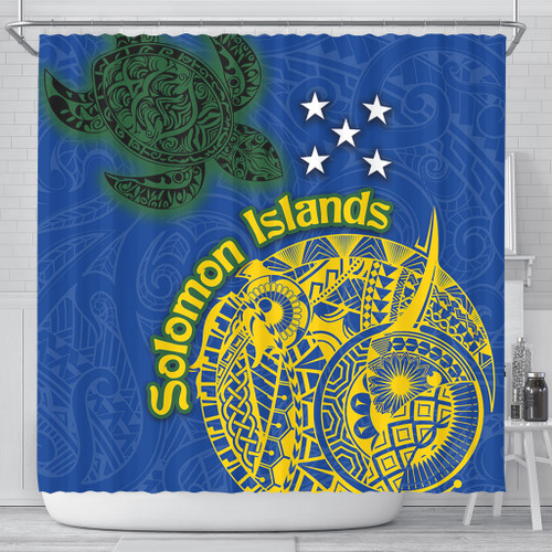 Australia  South Sea Islanders Shower Curtain - Proud To Be Solomon Islander In Polynesian Pattern Inspired Shower Curtain Australia  South Sea Islanders Shower Curtain - Proud To Be Solomon Islander In Polynesian Pattern Inspired Shower Curtain