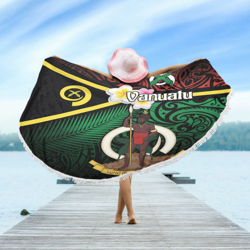 Australia  South Sea Islanders Beach Blanket - Vanuatu Special Original Flag In Polynesian Style Beach Blanket Australia  South Sea Islanders Beach Blanket - Vanuatu Special Original Flag In Polynesian Style Beach Blanket