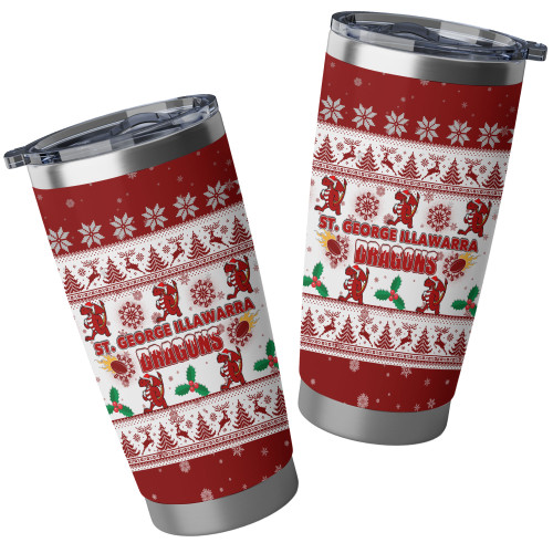 St. George Illawarra Dragons Tumbler - Special Ugly Christmas St. George Illawarra Dragons Tumbler - Special Ugly Christmas
