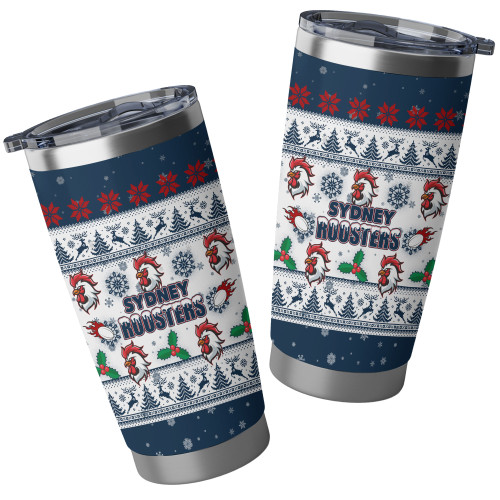 Sydney Roosters Tumbler - Special Ugly Christmas Sydney Roosters Tumbler - Special Ugly Christmas