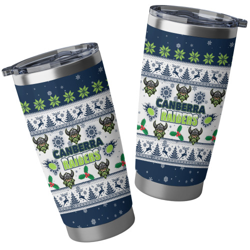 Canberra Raiders Tumbler - Special Ugly Christmas Canberra Raiders Tumbler - Special Ugly Christmas