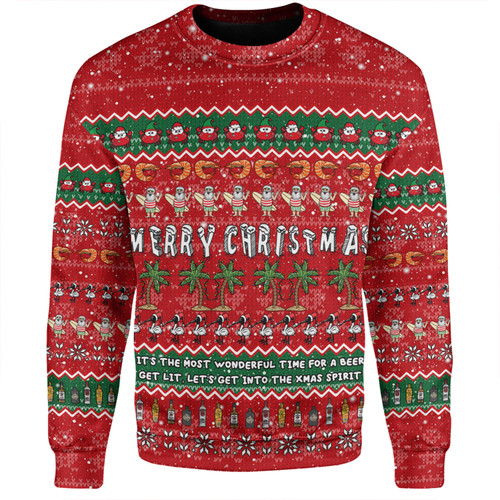 Australia Christmas Custom Sweatshirt - Aussie Ugly Christmas Let's Get Lit Sweatshirt Australia Christmas Custom Sweatshirt - Aussie Ugly Christmas Let's Get Lit Sweatshirt