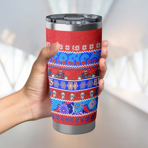 Newcastle Knights Christmas Aboriginal Tumbler - Indigenous Knitted Ugly Style Newcastle Knights Christmas Aboriginal Tumbler - Indigenous Knitted Ugly Style