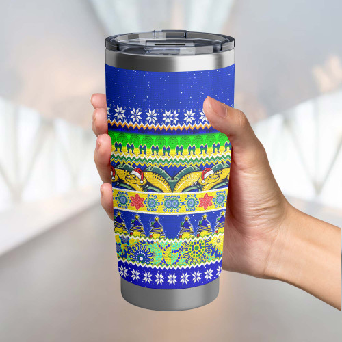 Parramatta Eels Christmas Aboriginal Tumbler - Indigenous Knitted Ugly Style Parramatta Eels Christmas Aboriginal Tumbler - Indigenous Knitted Ugly Style
