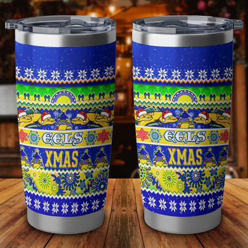 Parramatta Eels Christmas Aboriginal Tumbler - Indigenous Knitted Ugly Style Parramatta Eels Christmas Aboriginal Tumbler - Indigenous Knitted Ugly Style