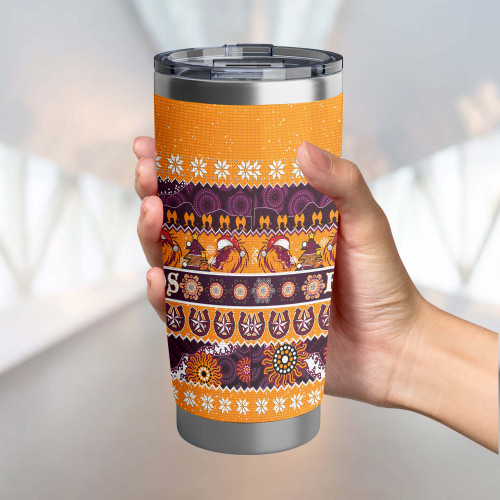 Brisbane Broncos Christmas Aboriginal Tumbler - Indigenous Knitted Ugly Style Tumbler Brisbane Broncos Christmas Aboriginal Tumbler - Indigenous Knitted Ugly Style Tumbler