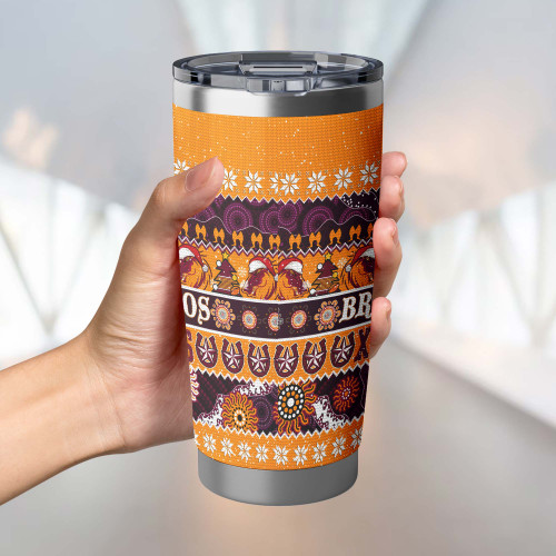 Brisbane Broncos Christmas Aboriginal Tumbler - Indigenous Knitted Ugly Style Tumbler Brisbane Broncos Christmas Aboriginal Tumbler - Indigenous Knitted Ugly Style Tumbler