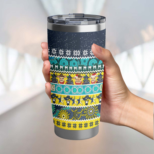 North Queensland Cowboys Christmas Aboriginal Tumbler - Indigenous Knitted Ugly Style North Queensland Cowboys Christmas Aboriginal Tumbler - Indigenous Knitted Ugly Style