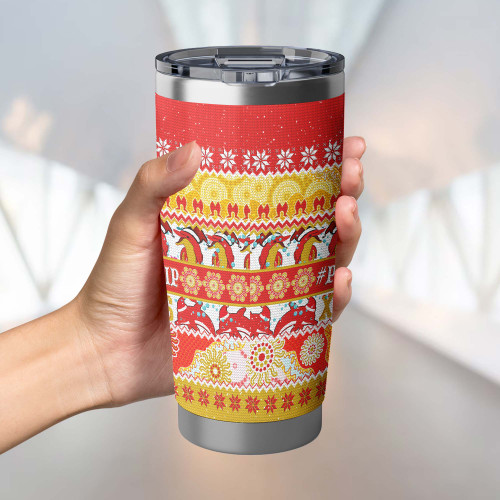 Redcliffe Dolphins Christmas Aboriginal Tumbler - Indigenous Knitted Ugly Style