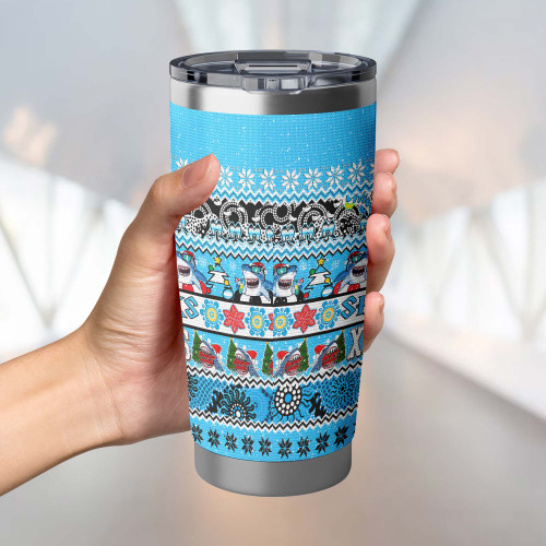 Cronulla-Sutherland Sharks Christmas Aboriginal Tumbler - Indigenous Knitted Ugly Style Cronulla-Sutherland Sharks Christmas Aboriginal Tumbler - Indigenous Knitted Ugly Style