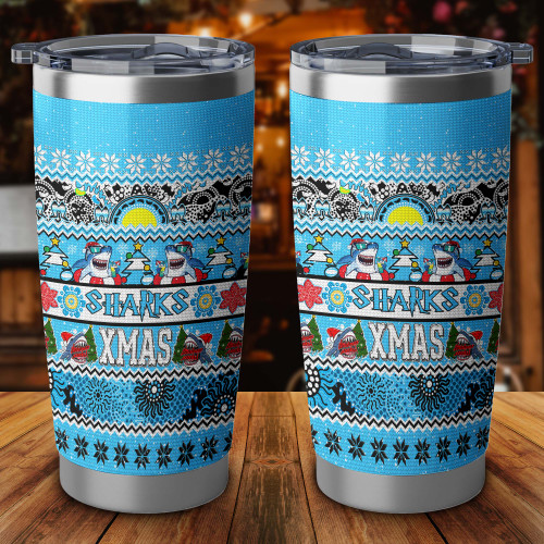 Cronulla-Sutherland Sharks Christmas Aboriginal Tumbler - Indigenous Knitted Ugly Style Cronulla-Sutherland Sharks Christmas Aboriginal Tumbler - Indigenous Knitted Ugly Style