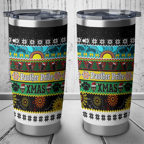 Penrith Panthers Christmas Aboriginal Tumbler - Indigenous Knitted Ugly Style