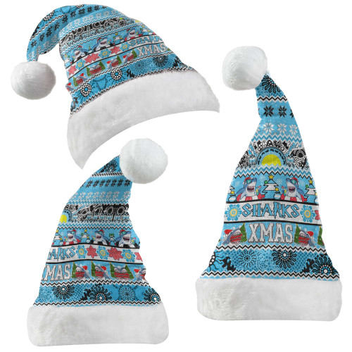 Cronulla-Sutherland Sharks Christmas Aboriginal Hat - Indigenous Knitted Ugly Style Cronulla-Sutherland Sharks Christmas Aboriginal Hat - Indigenous Knitted Ugly Style