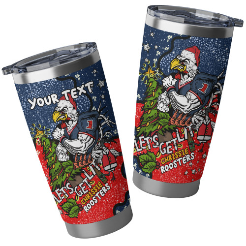 Sydney Roosters Christmas Custom Tumbler - Let's Get Lit Chrissie Pressie Tumbler Sydney Roosters Christmas Custom Tumbler - Let's Get Lit Chrissie Pressie Tumbler