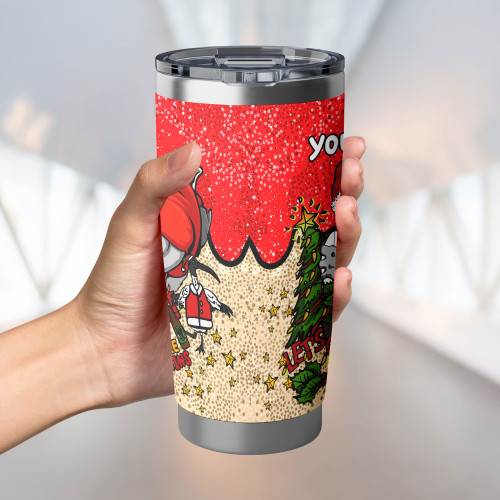 Redcliffe Dolphins Christmas Custom Tumbler - Let's Get Lit Chrissie Pressie Tumbler Redcliffe Dolphins Christmas Custom Tumbler - Let's Get Lit Chrissie Pressie Tumbler