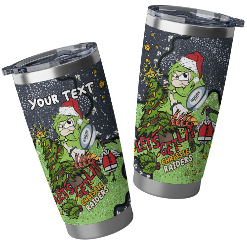Canberra Raiders Raiders Christmas Custom Tumbler - Let's Get Lit Chrissie Pressie Tumbler