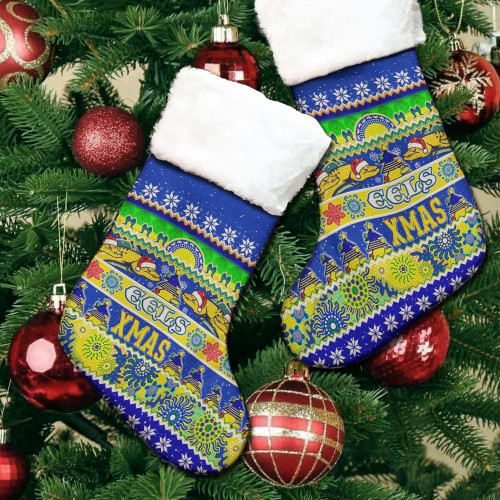 Parramatta Eels Aboriginal Christmas Stocking - Indigenous Knitted Ugly Style Parramatta Eels Aboriginal Christmas Stocking - Indigenous Knitted Ugly Style