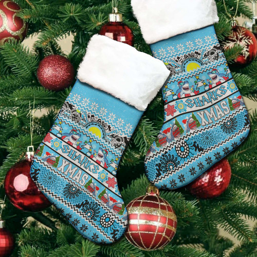 Cronulla-Sutherland Sharks Aboriginal Christmas Stocking - Indigenous Knitted Ugly Style Cronulla-Sutherland Sharks Aboriginal Christmas Stocking - Indigenous Knitted Ugly Style