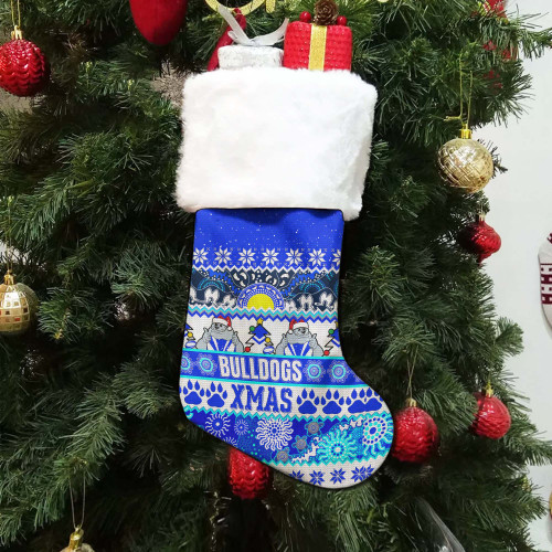 Canterbury-Bankstown Bulldogs Aboriginal Christmas Stocking - Indigenous Knitted Ugly Style