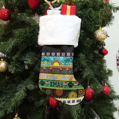 Penrith Panthers Aboriginal Christmas Stocking - Indigenous Knitted Ugly Style