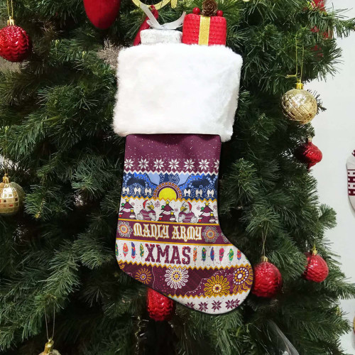 Manly Warringah Sea Eagles Aboriginal Christmas Stocking - Indigenous Knitted Ugly Style