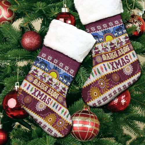 Manly Warringah Sea Eagles Aboriginal Christmas Stocking - Indigenous Knitted Ugly Style Manly Warringah Sea Eagles Aboriginal Christmas Stocking - Indigenous Knitted Ugly Style