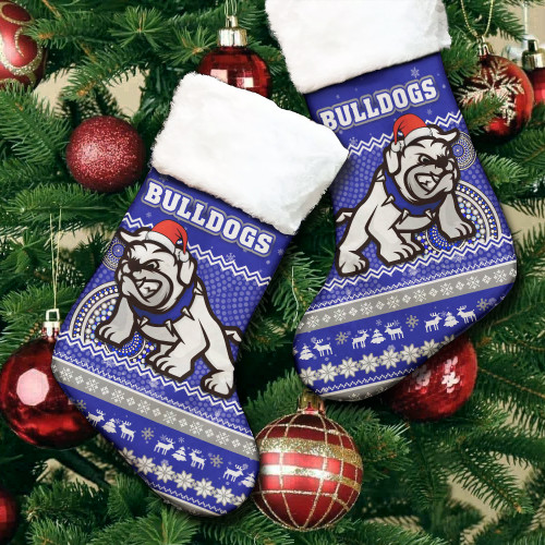 Canterbury-Bankstown Bulldogs Christmas Stocking - Ugly Xmas And Aboriginal Patterns For Die Hard Fan Canterbury-Bankstown Bulldogs Christmas Stocking - Ugly Xmas And Aboriginal Patterns For Die Hard Fan
