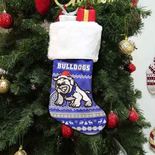 Canterbury-Bankstown Bulldogs Christmas Stocking - Ugly Xmas And Aboriginal Patterns For Die Hard Fan