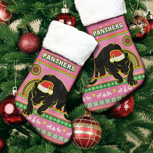 Penrith Panthers Christmas Stocking - Ugly Xmas And Aboriginal Patterns For Die Hard Fan Penrith Panthers Christmas Stocking - Ugly Xmas And Aboriginal Patterns For Die Hard Fan