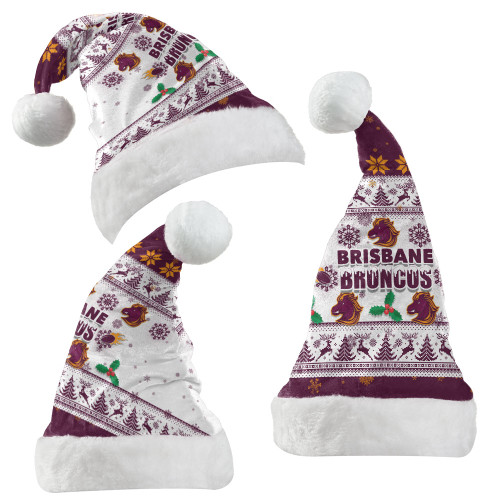 Brisbane Broncos Christmas Hat - Special Ugly Christmas Brisbane Broncos Christmas Hat - Special Ugly Christmas