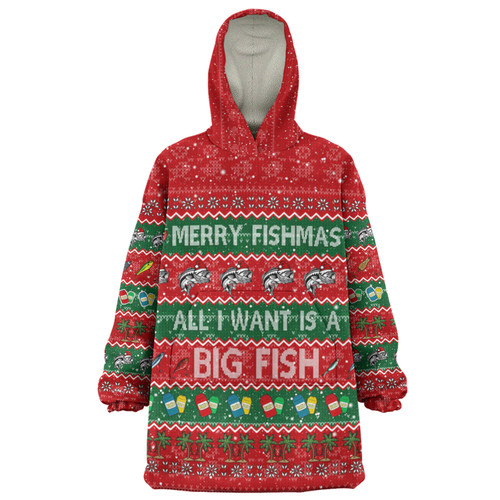 Australia Christmas Custom Snug Hoodie - Merry Fishmas All I Want is a Big Fish Snug Hoodie