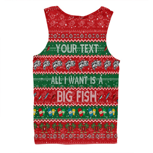 Australia Christmas Custom Men Singlet - Merry Fishmas All I Want is a Big Fish Men Singlet Australia Christmas Custom Men Singlet - Merry Fishmas All I Want is a Big Fish Men Singlet