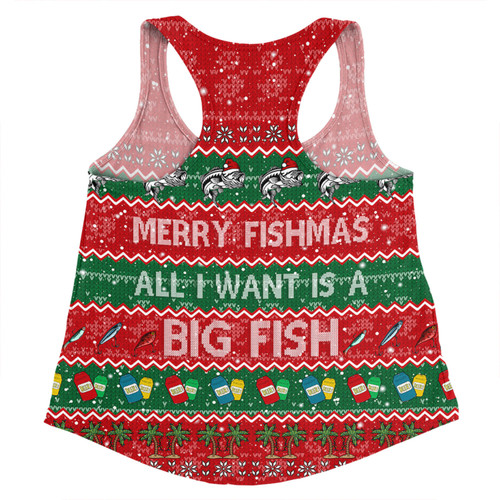 Australia Christmas Custom Women Racerback Singlet - Merry Fishmas All I Want is a Big Fish Women Racerback Singlet Australia Christmas Custom Women Racerback Singlet - Merry Fishmas All I Want is a Big Fish Women Racerback Singlet