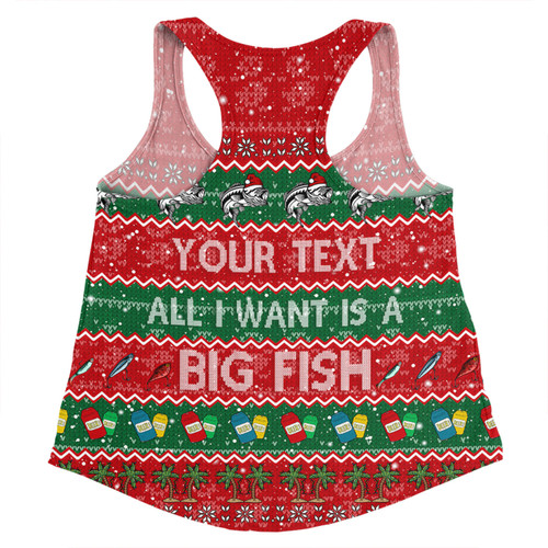 Australia Christmas Custom Women Racerback Singlet - Merry Fishmas All I Want is a Big Fish Women Racerback Singlet Australia Christmas Custom Women Racerback Singlet - Merry Fishmas All I Want is a Big Fish Women Racerback Singlet