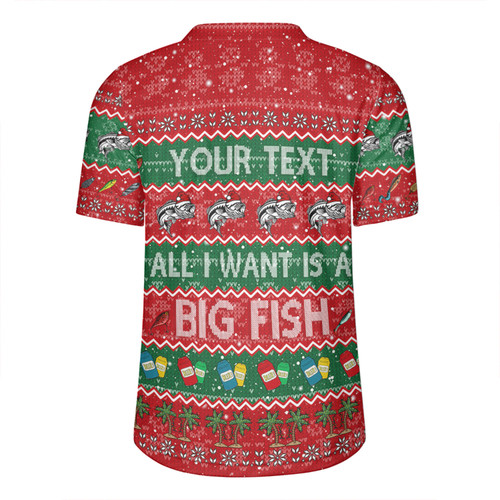 Australia Christmas Custom Rugby Jersey - Merry Fishmas All I Want is a Big Fish Rugby Jersey Australia Christmas Custom Rugby Jersey - Merry Fishmas All I Want is a Big Fish Rugby Jersey